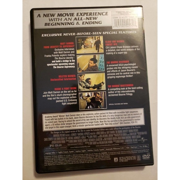 The Bourne Identity (DVD, 2004, The Explosive, Extended Edition - Widescreen) - Picture 2 of 3